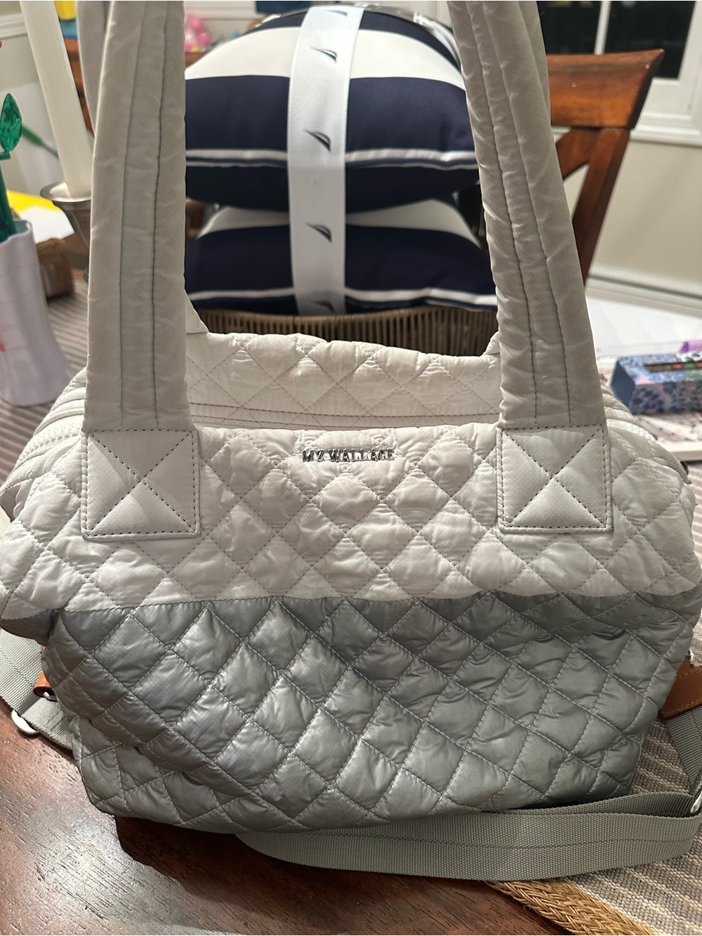 MZ Wallace Medium Sutton in White and Silver